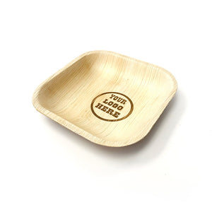 5" Your Customized Logo Square Palm Leaf Plates (100 count)