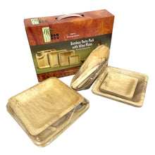 Load image into Gallery viewer, Bamboo Party Pack with Wine Plates - Reusable/Disposable