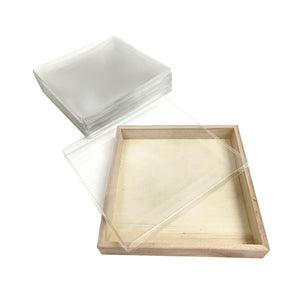 Tree Choice 7" x 7" Square Lid Clear View Window (25 count/case) - LIDS ONLY