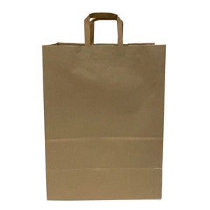 13" x 7" x 17" Natural Kraft Shopping Bag with Flat Handles (200 ct)