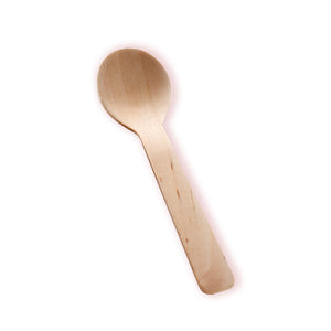 Tree Choice Classic 4" Compostable Wooden Demi Tasting Spoons (400 count)