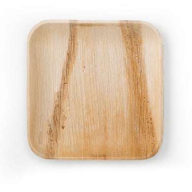 9” Square Palm Leaf Party Plates. Disposable and eco-friendly 