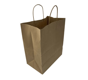 10" x 7" x 12" Natural Kraft Shopping Bag with Rope Handles (150 ct)