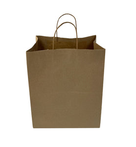 10" x 7" x 12" Natural Kraft Shopping Bag with Rope Handles (150 ct)