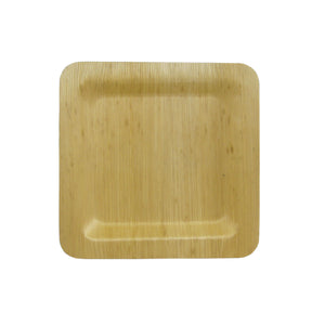 TreeChoice 6" Square Bamboo Plates - (50 packs of 8 - 400 count/case)