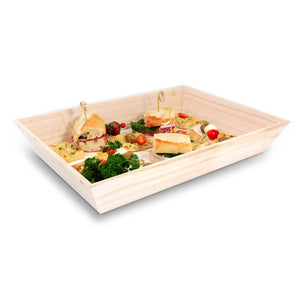 Tree Choice 21" x 14" x 2" Oblong Trapezoid Heavy Duty Tray/Charcuterie Board (10 count/case)