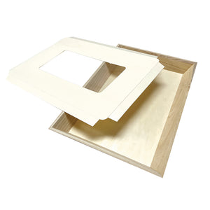 Tree Choice 18" x 12" Rectangular Wooden Lid with Clear View Window for Charcuterie Trays - LIDS ONLY (10 count/case)