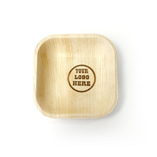 Load image into Gallery viewer, 5&quot; Your Customized Logo Square Palm Leaf Plates (100 count)