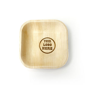 5" Your Customized Logo Square Palm Leaf Plates (100 count)