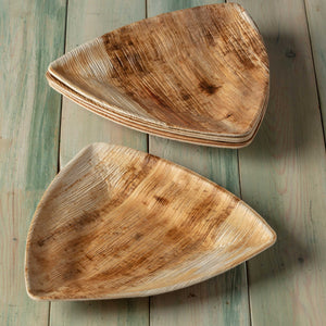 Large Triangle Palm Leaf Plates for indoor parties