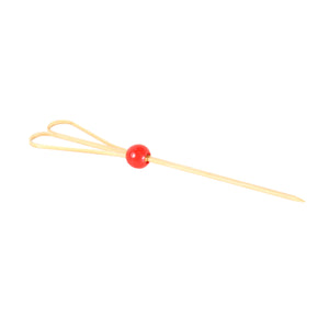Tree Choice Bamboo Heart Shaped Pick with Red Bead (1200 count/case)