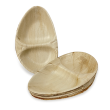 Load image into Gallery viewer, TreeChoice 10&quot; x 6.5&quot; Oval 2 Compartment Leaf Bowl (100 count)