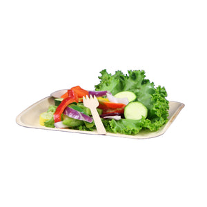TreeChoice 8" Square Flat Palm Plate (4 packs of 25 - 100 count/case)
