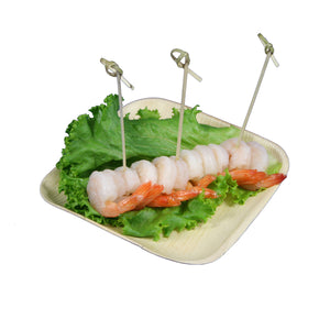 Tree Choice 6" Square Flat Palm Plate (4 packs of 25 -100 count/case)