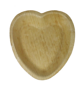 Tree Choice 7" Heart Shaped Palm Leaf Plates (4 packs of 25 - 100 count/case)