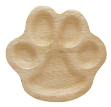 Load image into Gallery viewer, TreeChoice 10&quot; Paw Print 5 Compartment Leaf Plates (100 count)