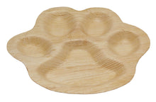 Load image into Gallery viewer, TreeChoice 10&quot; Paw Print 5 Compartment Leaf Plates (100 count)