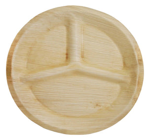 Tree Choice 11" Round 3 Compartment Leaf Plates (100 count)
