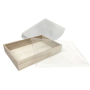 Tree Choice 11" x 7.8" Square Lid Clear View Window (25 count/case) - LIDS ONLY