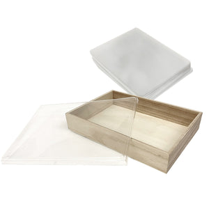Tree Choice 9.2" x 6.8" Rectangular Lid Clear View Window (25 count/case) - LIDS ONLY