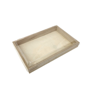 Napa Collection 8" x 6" x 1" Wooden Rectangular Tray (24 count/case)