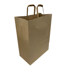 Load image into Gallery viewer, 13&quot; x 7&quot; x 17&quot; Natural Kraft Shopping Bag with Flat Handles (200 ct)