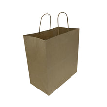 Load image into Gallery viewer, 13&quot; x 7&quot; x 13&quot; Natural Kraft Shopping Bag with Rope Handles (200 ct)