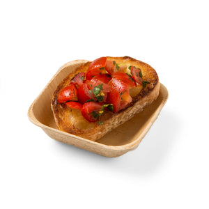Small Square Single Bite, Sauce Disposable Leaf Bowl for fruits, olives, seafoods, breads and finger foods