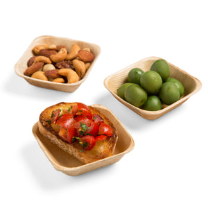 Small plate, Square Single Bite, Sauce Disposable Leaf Bowl for different kinds of finger foods