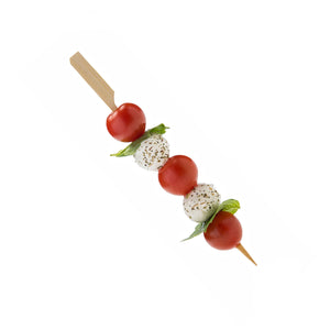 Easy to pick bamboo paddle skewers for seafoods, meats, olives, berries and many more.