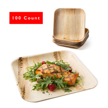 Load image into Gallery viewer, 9” Square Palm Leaf Party Plates