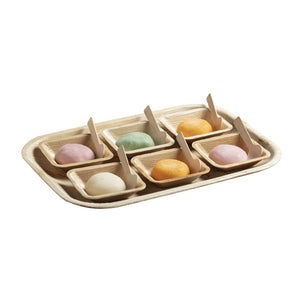 Tree Choice 9" x 13" Disposable Palm Leaf Rectangular Serving Tray and Platter | All Natural & Biodegradable | Catering, Weddings and Parties | (100 Trays)