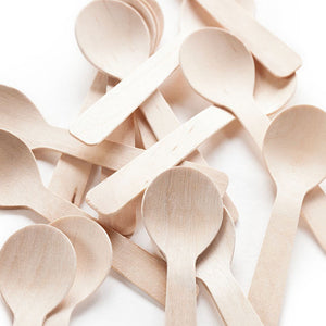 Tree Choice Classic 4" Compostable Wooden Demi Tasting Spoons (400 count)