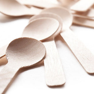 Tree Choice Classic 4" Compostable Wooden Demi Tasting Spoons (400 count)